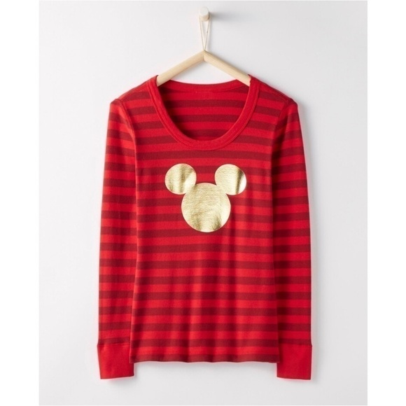Hanna Andersson red strip Mickey pajama top 4 - Picture 2 of 5